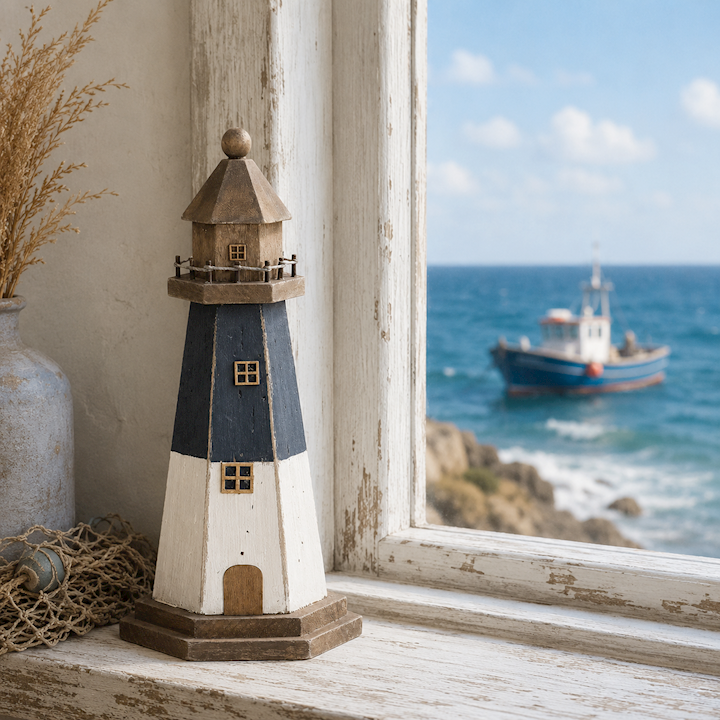 GREY LIGHTHOUSE 13x13x33cm
